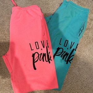 2 pairs of VS pink sweatpants